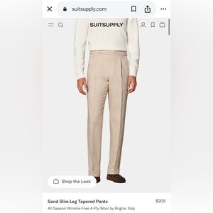 Suitsupply Light Brown Pure Wool Chinos